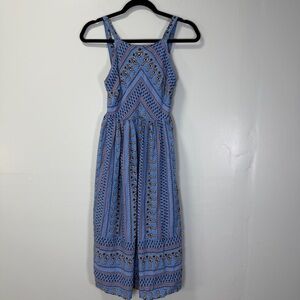Everly Blue Patterned Sleeveless Dress Size Small